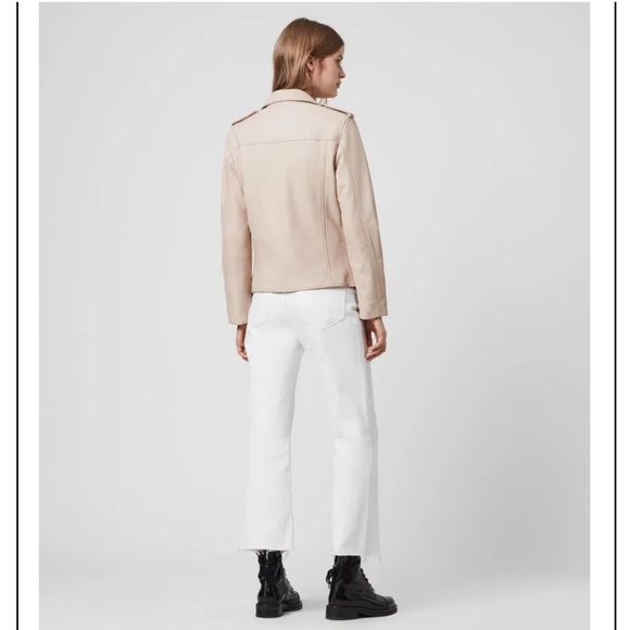 All saints blush pink leather Elva jacket - Picture 5 of 12